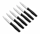 Arcos Schälmesser Set 6-teilig 10 cm. 6 Schälmesser aus Edelstahl mit ergonomischem Polypropylen-Griff zum Schneiden von Obst, Gemüse und Knollen. Serie Nova. Farbe Schwarz