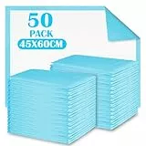 50 Stück Baby Wickelauflage, 45 × 60 cm Inkontinenzunterlage Wickelunterlage Einweg, Baby Changing Mat für Unterwegs, Hygienisch mit Superabsorber, Weich, Wasse, Atmungsaktiv