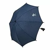 Altabebe (AL7005-32) Universal Sonnenschirm Sonnenschutz, Kinderwagen und Buggy - UV Schutz 50+, 73 cm Durchmesser, Biegsamer Schirm, Universalhalterung für Rund- und Ovalrohre - Farbe: Melange Marine