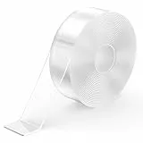 kinkaivy 5M Doppelseitiges Klebeband Extra Stark Transparent, Abnehmbar Spurlos Nano Tape, Double Sided Tape, Klebeband Doppelseitig Ablösbar für Foto Wand, Postern, Teppich, Küche, Zuhause