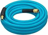 HAZET Druckluftschlauch 9040N-1020, 20 m Länge, 10 mm Durchmesser, mit Schnellkupplung und Anschlussnippel, beidseitiger Knickschutz, Berstdruck 60 bar, in HAZET Hellblau