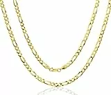 AKA Gioielli® - Herren Damen Kette 18 Karat Gold Vergoldet 925 Sterling Silber - Figarokette 5mm - 60 cm lang