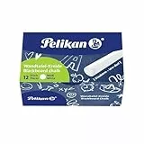 Pelikan Tafelkreide Weiß – 12 Stück, 12x90mm, Staubfrei, Abwaschbar, Beschichtete Griffzone, Ideal für Schule, Büro & Zuhause