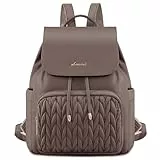 LOVEVOOK Rucksack Damen Klein, Elegant Cityrucksack Damen-rucksackhandtaschen Anti Diebstahl Tagesrucksack, Modern Rucksack Tasche 2 in 1 Womens Backpack für Schule Arbeit Wandern, Kaffeebraun