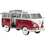 Revell 07399 Volkswagen VW T1 Samba Bus, Maßstab 1:24, 18,1cm originalgetreuer Modellbausatz für Fortgeschrittene, Automodell, Rot/Weiß, ohne Farben und Kleber