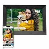 Denver PFF-1024BLACK Digitaler Bilderrahmen 25,7 cm (10,1 Zoll) mit Wi-Fi, Timer, Foto-Software zum Versenden von Fotos von der mobilen App auf den Rahmen (Schwarz, 10.1 Zoll)