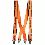 Husqvarna Hosenträger mit Metallclips – verstellbare orangefarbene Arbeitshosenträger für Kettensägenhosen, Forst- und Outdoor-Arbeitsbekleidung, mit langlebigem Komfort und sicherem Sitz