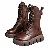 Holdes Kampfstiefel für Damen, Modische Stiefel mit rutschfester Sohle, Modische Stiefel mit verdicktem, warmem Plüsch, Wintergeschenk für Familienfreunde