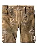 Stockerpoint Herren Lederhose Beppo4 I Größe 44-64 I Bequeme Trachtenhose in edler Hirschoptik mit Gürtel I Aus 100% hochwertigem Wildbockleder I Perfekt für Trachten & Festlichkeiten