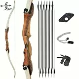 157.5 cm Bogenschießen Recurvebogen Set für Erwachsene und Anfänger, Takedown Recurve Bogen für Outdoor, Jagd und Praxis, Rechte Hand, 26/30/34/17.2 kg (17.2 kg)