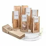 Logbuch-Verlag 25 kleine Gastgeschenke Tüten MIT Danke Aufkleber Sichtfenster Tüten 8,5 x 5 x 26,5 cm Hochzeit Geburtstag Gäste