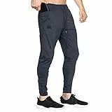 BROKIG Leichte Jogginghose Herren Fitnessstudio Trainingshose Slim Fit Sporthose Lang mit Taschen(Dunkelgrau,L)