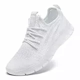 LANGFEUU Sneaker Herren Laufschuhe Turnschuhe Tennis Walkingschuhe Running Schuhe Sportschuhe Freizeit Straßenlaufschuhe Fashion Leichtgewichts Atmungsaktiv Fitness Jogging Schuhe weiß 39 EU