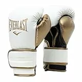 Everlast Powerlock 2R 16oz Boxhandschuhe Weiß/Gold, für Boxsack, Pratzen & Sparring, mit Turnback-Handgelenkstütze, 4-lagiger Schaum – Original Everlast Ausrüstung