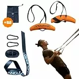 Angles90 Schlingentrainer - Sling Trainer für Eigengewicht Krafttraining - Orange - All-in-One Trainingsgerät für Zuhause - Fitness Griffe & Zughilfen Krafttraining - Für Klimmzugstange & Latzuggriff