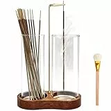 Ceremony Räucherstäbchen Halter, Räucherstäbchenhalter mit Abnehmbarem Aschefänger Aus Glas,Incense Holder spirituelle deko Yoga deko (2 in 1)