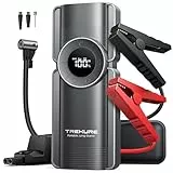 TREKURE Starthilfe Powerbank mit Kompressor, 150PSI Auto Starthilfe Powerbank für 8.5L Benzin und 8.0L Dieselmotor, 12V Booster Auto Starthilfe mit LED-Licht (4000A)