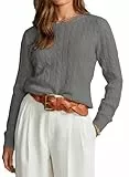 BLENCOT Damen Pullover Casual Strickpullover Herbst Winter Rundhals Pulli Warm Outwear Pullover Oberteile