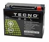 TECNO-GEL Motorrad-Batterie Y50-N18L-A f. Honda GL 1000, 1100, 1200, 12V Gel-Batterie 20Ah, DIN 52016, 205x90x160 mm