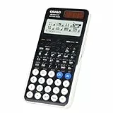OSALO Wissenschaftlicher Taschenrechner 552 Funktion 10+2 Stellen Geschriebenes Display Solar und Batterie Rechner Schutzhülle für Schule Schwarz (OS-991EX CW)