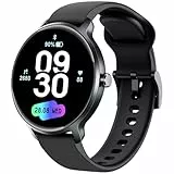Smartwatch Herren Damen Rund, 1.27' AMOLED Smart Watch mit Telefonfunktion, Fitnessuhr Herren mit Pulsuhr SpO2 Schlafmonitor Schrittzähler, 120+ Sportmodi Sportuhr IP68 Wasserdicht für iOS Android