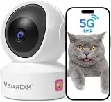 VSTARCAM 5G Überwachungskamera Innen - 2K QHD, 360° Dual-Band WLAN Indoor Hundekamera mit APP, Automatische Verfolgung, 2-Wege-Audio, Bewegungserkennung, Farb-Nachtsicht zu 9m, bis zu 256 GB Speicher1