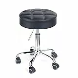 Leader Accessories Drehhocker höhenverstellbar Rollhocker Funktionaler Arbeitshocker Studiohocker im modernen Design Schwarz(Sitz Φ35cm)