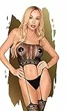 Penthouse, Straps-Bodystocking, Bodystocking, verschiedene Größen, Dessous, Sex dealer', schwarz, Größe: XL