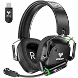 WESEARY WG4 Gaming Headset Wireless, 2,4G Wireless Gaming Headset mit Mikrofon für PS5, PS4, PC, Switch, Mac, Faltbarer Surround Sound Bluetooth Kopfhörer, Über 45 Stunden Akkulaufzeit