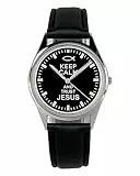 KIESENBERG Armbanduhr Religion Kirche Jesus Geschenk Artikel Idee Fan Damen Herren Unisex Analog Quartz Lederarmband Uhr 36mm Durchmesser B-1466