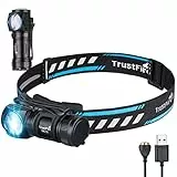 TrustFire Stirnlampe, Stirnlampe LED wiederaufladbar Kopflampe 1000 Lumen MC12 LED Stirnlampe Magnetisch Stirnlampe IPX8 Wasserdicht Kopflampe für Camping Joggen