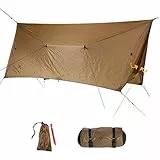 Amazonas Ultra-Light Adventure Wing Tarp 680 g Zelt-Ersatz mit 360° Wetterschutz Maße 320 x 255 x150 cm Packmaß 28 x 12 cm in Braun