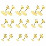 Gold Ohrringe Rohlinge, Hypoallergen 36 Stück Ohrstecker Set Selber Machen Mit Schmetterlings Ohrring Verschlüssen für Schmuckherstellung 4/6/8 mm