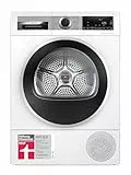 Bosch WQG235D00, Stiftung Warentest GUT (2,2)*, Serie 6, Wärmepumpentrockner 8 kg, Schneller getrocknete Wäsche, Auto Dry, Option Halbe Beladung, Sensitive Drying-System, Selbstreinigender Kondensator