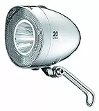 XLC Batterie Scheinwerfer LED CL-F20 mit StVZO für alle Räder, Chrom 20 Lux, 2500221100