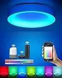 Matane Smart LED Deckenleuchte RGB Farbwechsel Dimmbar, 24W Deckenlampe mit APP Steuerung, 3000K-6500K Lampen Kompatibel mit Alexa, für Jugendzimmer Wohnzimmer Schlafzimmer Kinderzimmer Rund Weiß 28cm