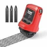 Trodat ID Protector+ Tintenroller (rot) – Datenschutz Rollstempel mit integriertem Paket- & Brieföffner (3in1) – inkl. 3 Nachfülltinten