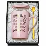 Dankeschön Geschenke für Frauen, Inspirierende Geburtstagsgeschenk für Frau Sie, Danke Geschenk Tasse, 400ml Rosa Marmor Becher mit Golddruck, Deckel Löffel Grußkarte, Erlesene Geschenkbox Geschenkset