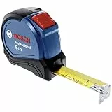 Bosch Professional 8m Maßband Autlock (Einhandbedienung, Gürtelklemme, Magnethaken, 2 Stopp-Tasten, 27 mm Nylon-Stahlband)