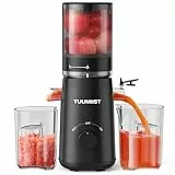 TUUMIIST Entsafter‚ Slow Juicer mit 135MM Extra Großem Einfüllschacht, Entsafter Gemüse und Obst Testsieger anwendbar Ganzes Obst und Gemüse, Leicht zu Reinigen, Hohe Saftausbeute, BPA-Frei
