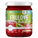 ALLNUTRITION Zuckerfreie Marmelade - Frulove In Jelly Kiwi & Strawberry - Low Carb Früchte in Gelee - 80% Fruchtgelee Kalorienarmer Aufstrich - Zuckerfreie Marmelade - Veganerfreundlich - 500g