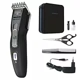 Taurus Nixus Titanium Haarschneider | 8000 U/min | Titanklingen | Safe Cut Button | mit/ohne Kabel | 60 min Autonomie | verstellbarer Führungskamm 1-18 mm | Schnellladung 1,5 h | Etui und Zubehör