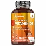 Vitamin D3 4000 IE - 400 Tabletten - Vitamin D trägt zur Erhaltung normaler Knochen (EFSA)- 1 Tablette alle 4 Tage - Frei von Magnesiumstearat, Ohne Zusatzstoffe, Vegatarisch - WeightWorld
