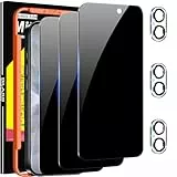 Milomdoi 3 Stück Schutzfolie für iPhone 17 für Panzerglas Sichtschutz Ultra Privacy Zubehör Panzerfolie Displayschutz mit 3 Stück Kameraschutz, [Echt 25°Anti-Spionage] Voller Bildschirm