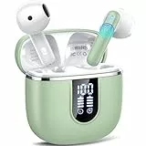 Bluetooth Kopfhörer 5.4, 2026 Kopfhörer Kabellos Bluetooth In Ear mit 6 ENC Noise Cancelling Mics, 40Std Stereo Ohrhörer mit LED Anzeige USB-C, IP7 Wasserdicht Earbuds für Sport Arbeit Office, Grün