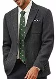 PJ PAUL JONES Sakko Herren Modern Wolle Winter Business 2 Knöpfe Freizeit Regular Fit Blazer Anzugjacke(Dunkelgrau,L)