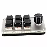 VBESTLIFE Makro-Tastatur mit Rotem Schalter, Ergonomische, Individuelle Knöpfe, USB-Tastatur für PC (6 Tasten mit 1 Knopf)