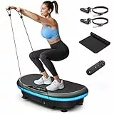 MERACH 4D Vibrationsplatte mit 7 Vibrationsmodi, 120 Geschwindigkeitsstufen, 5 Intelligenten Programmen, Integriertem Bluetooth-Lautsprecher und Umgebungslicht (Schwarz)