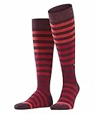 Burlington Herren Kniestrümpfe Blackpool M Kh Baumwolle lang gemustert 1 Paar, Rot Coral Red 8006, 40-46