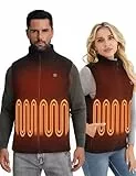 SOLJIKYE Beheizbare Weste (mit Akku), Polarfleece Heizweste Herren Damen, Weiche und Warme Beheizbare jacke, Beheizte Weste mit 3 Heizstufen, Schwarz, M
